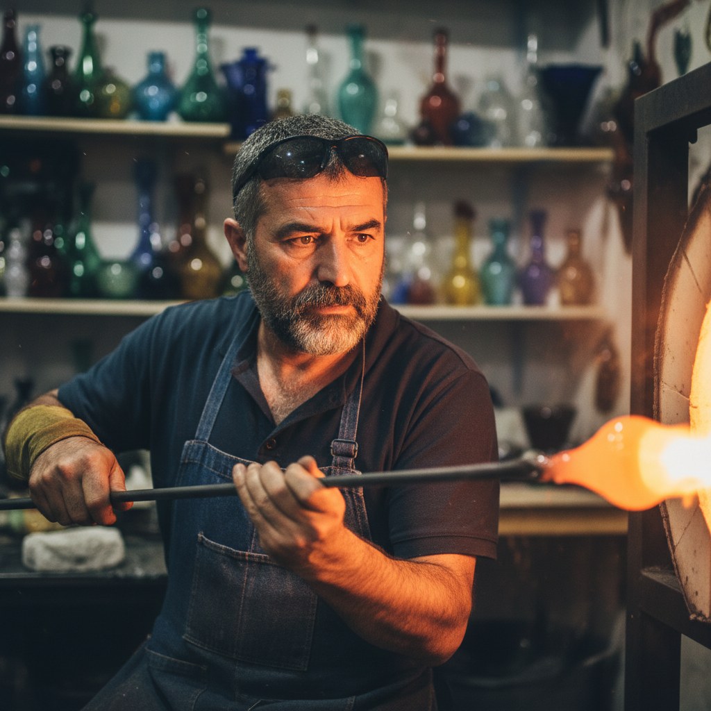 Emre Kahraman, üfleme cam eğitmeni