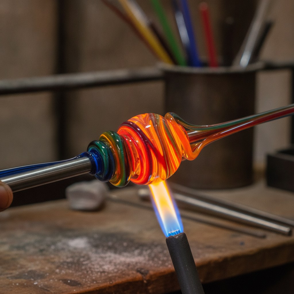 Cam boncuk tekniği — lampwork alevinde boncuk yapımı